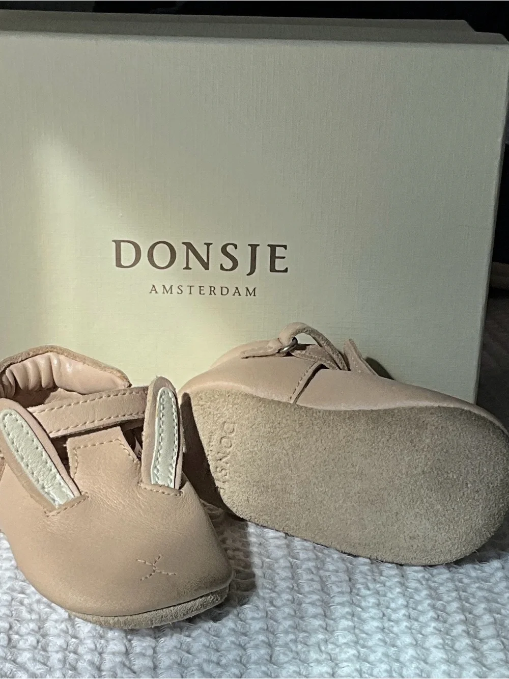 Donsje Blinc Baby Bunny Shoes Pink Powder Metallic Nubuck 6-12 Mon EU 18 US 2.5